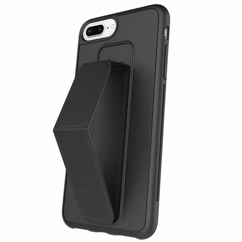 PU Leather Hand Grip Kickstand Case with Metal Plate for iPhone 12 /