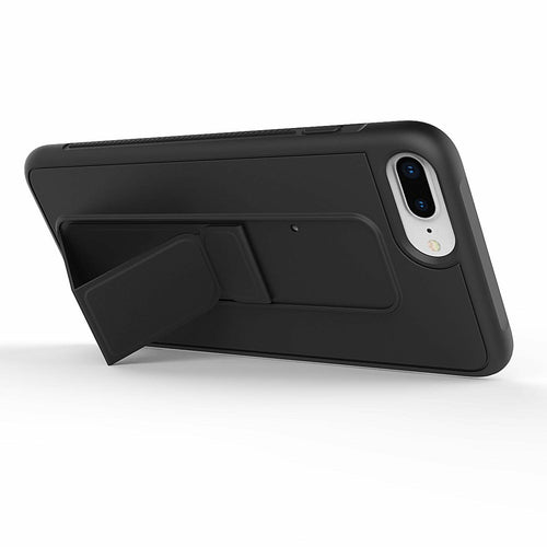 PU Leather Hand Grip Kickstand Case with Metal Plate for iPhone 12 /